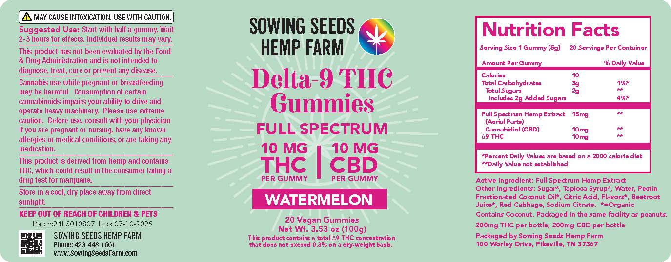 Delta-9 THC Gummies - Watermelon, 20 count - Image 2